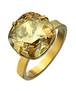 Liz Palacios Gold and Crystal Cocktail Ring